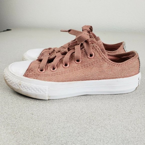 Converse Other - Converse Girls Chuck Taylor All Star 661834F Peach Lace Up Sneaker Shoes Size 11